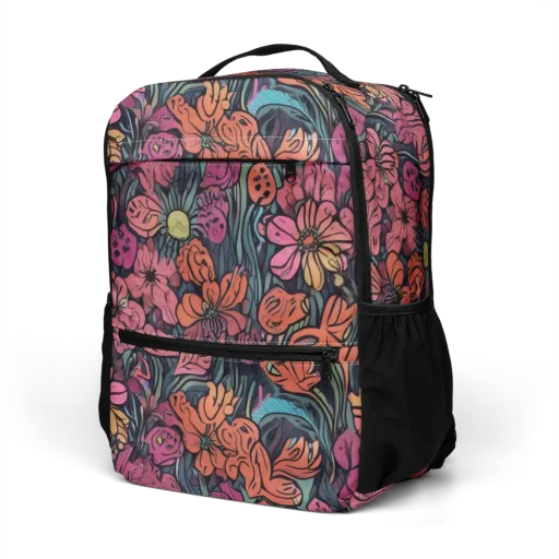 Coral Bloom on a Utility Backpack