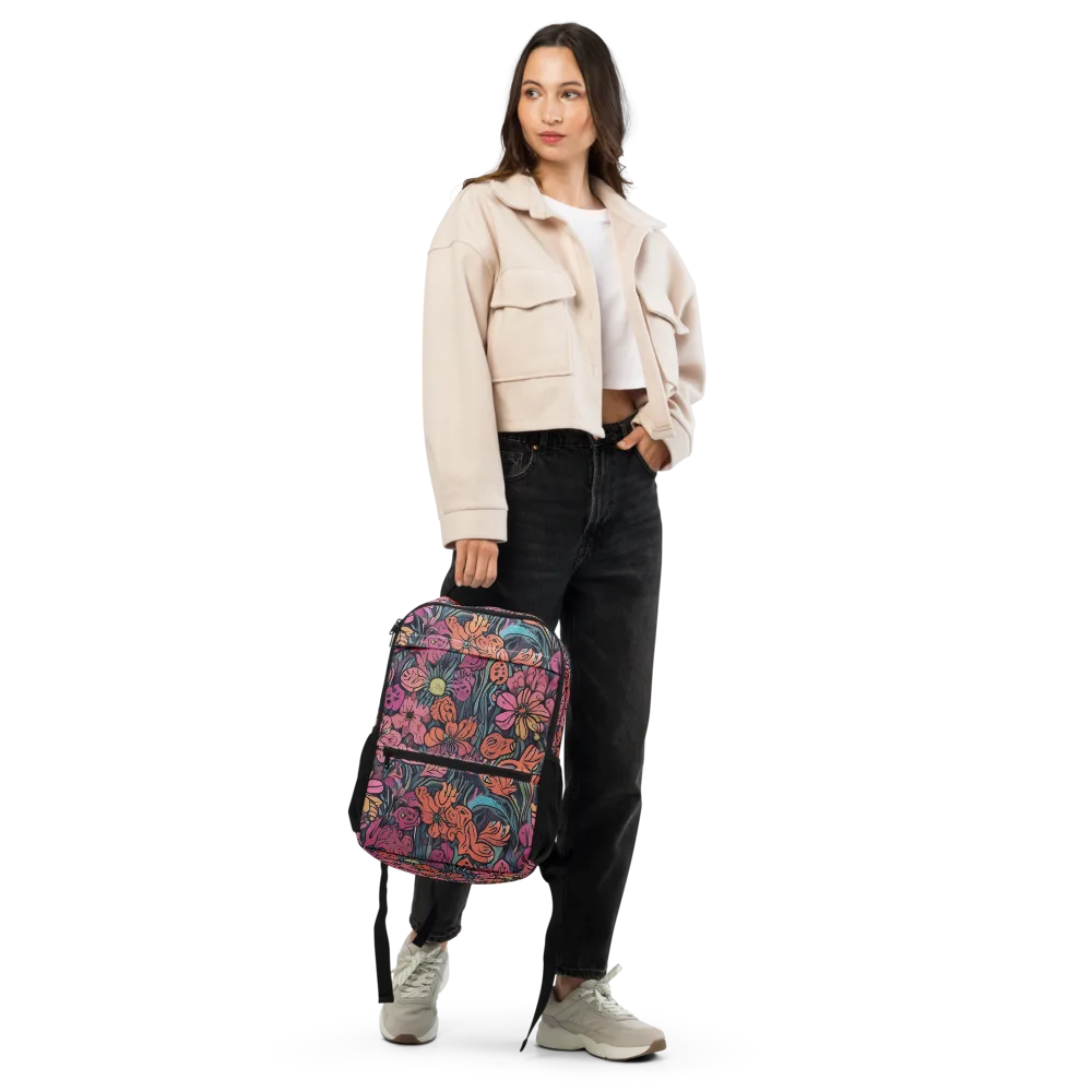 Coral Bloom on Utility Backpack — Front