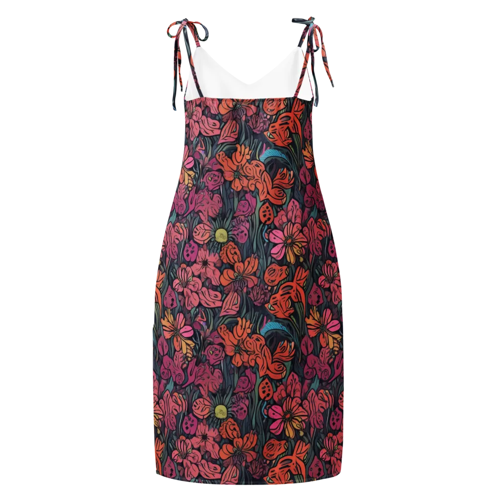 Coral Bloom on Slip Dress — Back