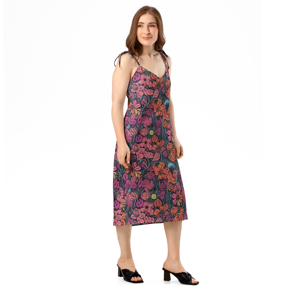 Coral Bloom on Slip Dress — Right Front