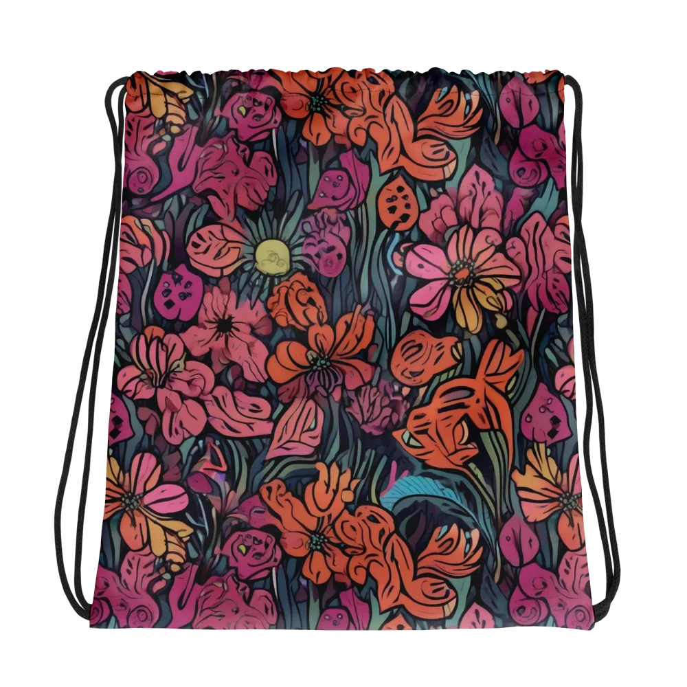Coral Bloom on Drawstring Bag — Photo