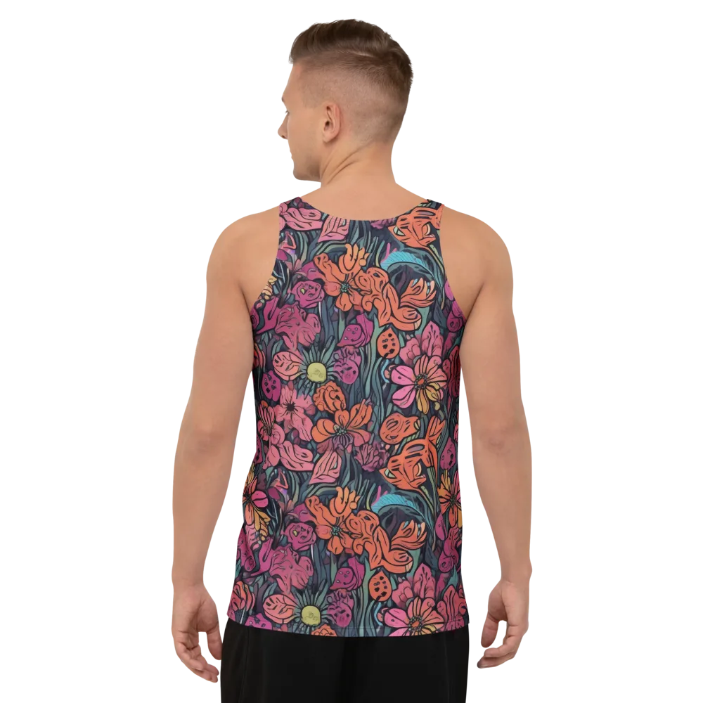 Coral Bloom on Men's Tank Top — Back
