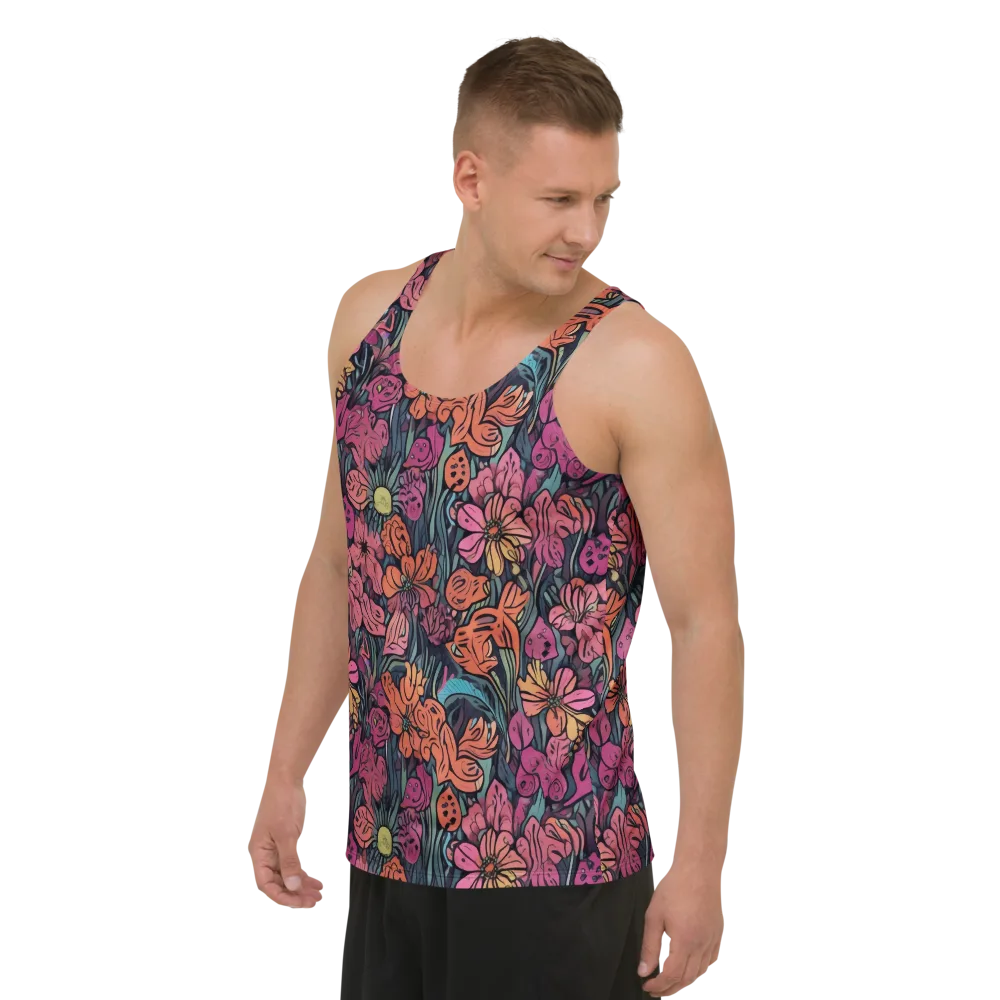 Coral Bloom on Men's Tank Top — Left Front