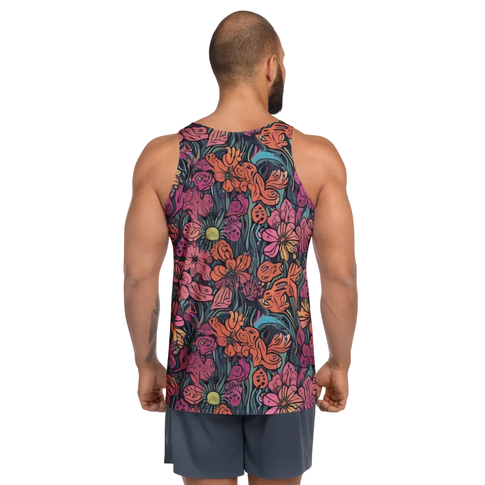 Coral Bloom on Men's Tank Top — Back