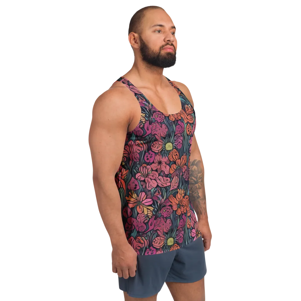 Coral Bloom on Men's Tank Top — Right Front