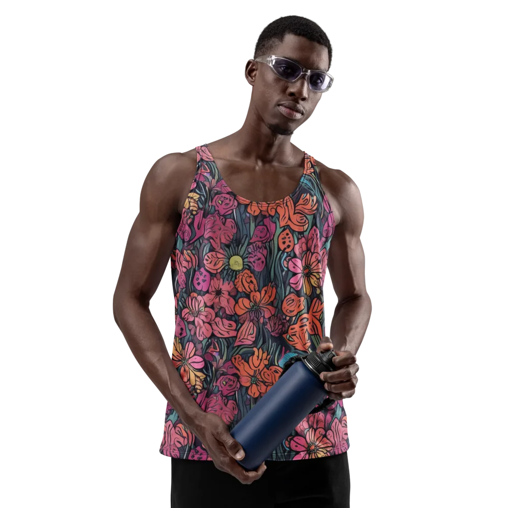 Coral Bloom on Men's Tank Top — Front