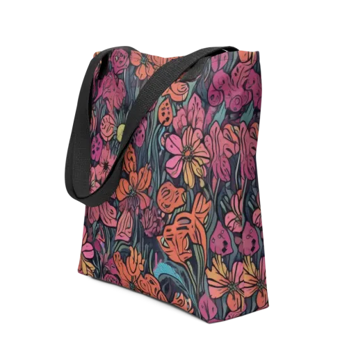 Coral Bloom on a Tote Bag