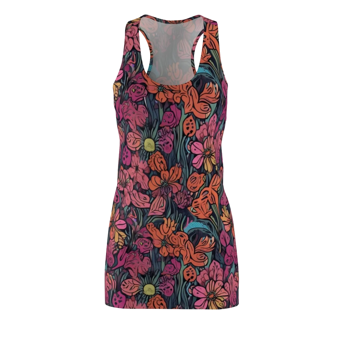 Coral Bloom on Racerback Dress — Front
