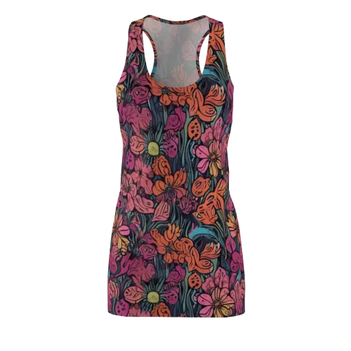 Coral Bloom on a Racerback Dress