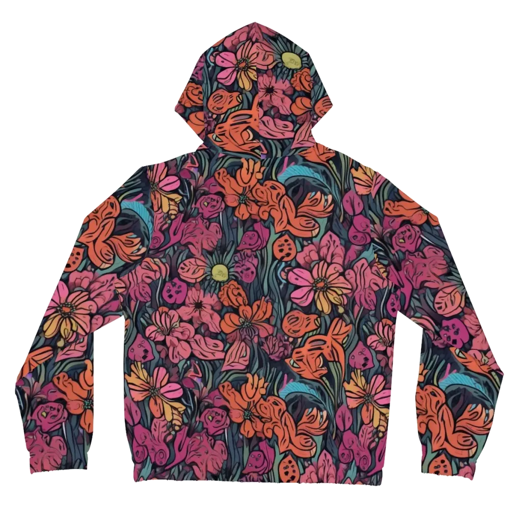 Coral Bloom on Women's Full-Zip Hoodie — Back
