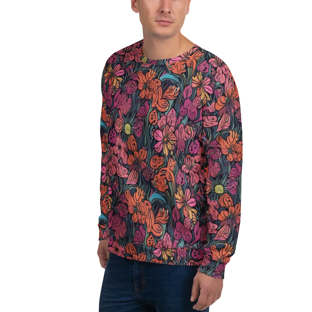 Coral Bloom on Sweatshirt — Left Front