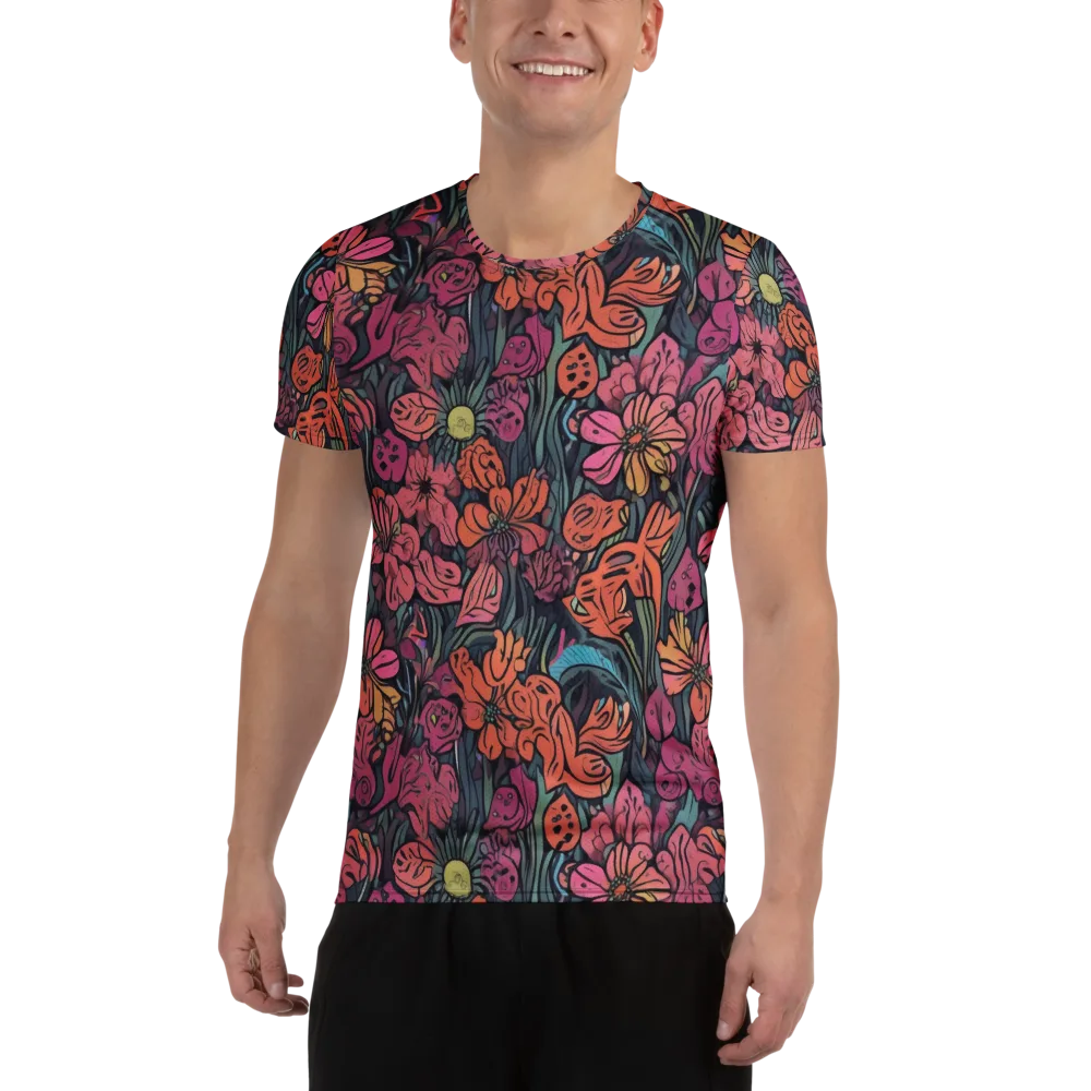 Coral Bloom on Men's Athletic T-Shirt — Front