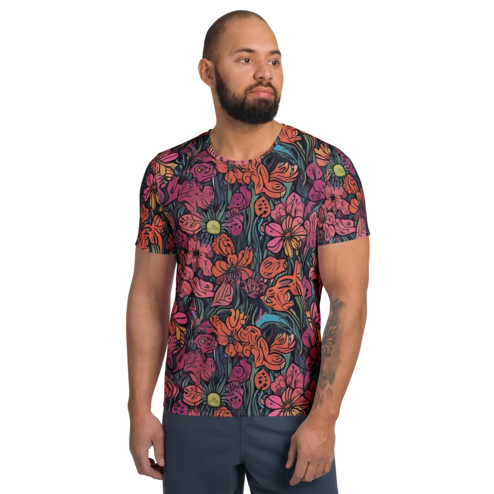 Coral Bloom on Men's Athletic T-Shirt — Front