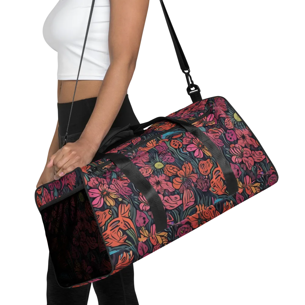 Coral Bloom on Duffle Bag — Front