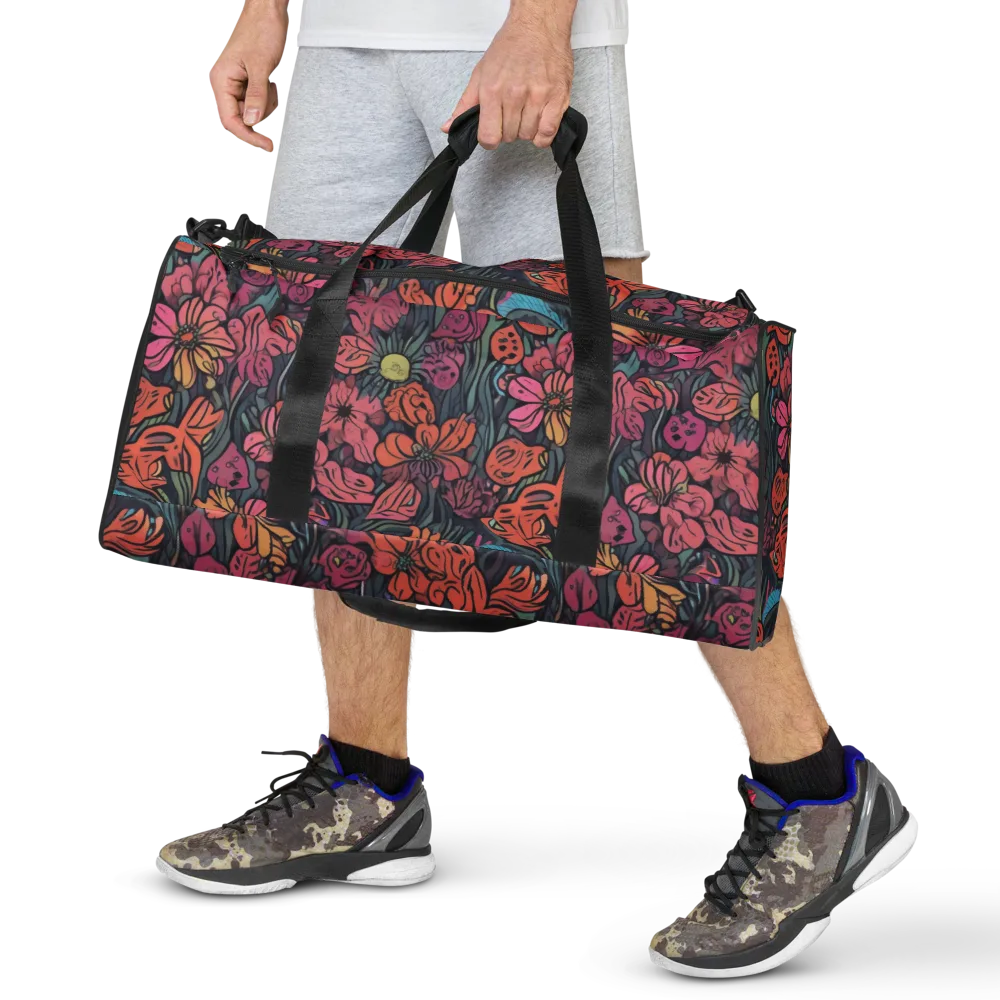 Coral Bloom on Duffle Bag — Front
