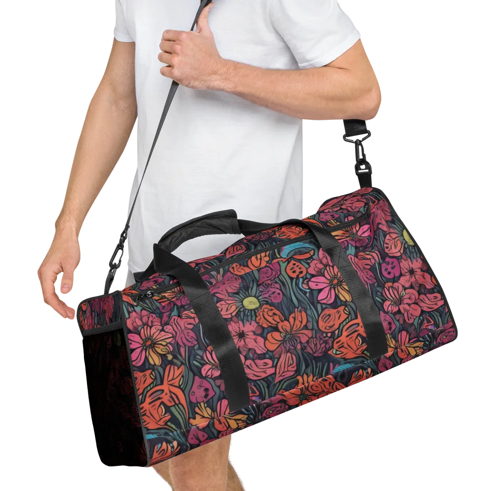Coral Bloom on Duffle Bag — Right Front