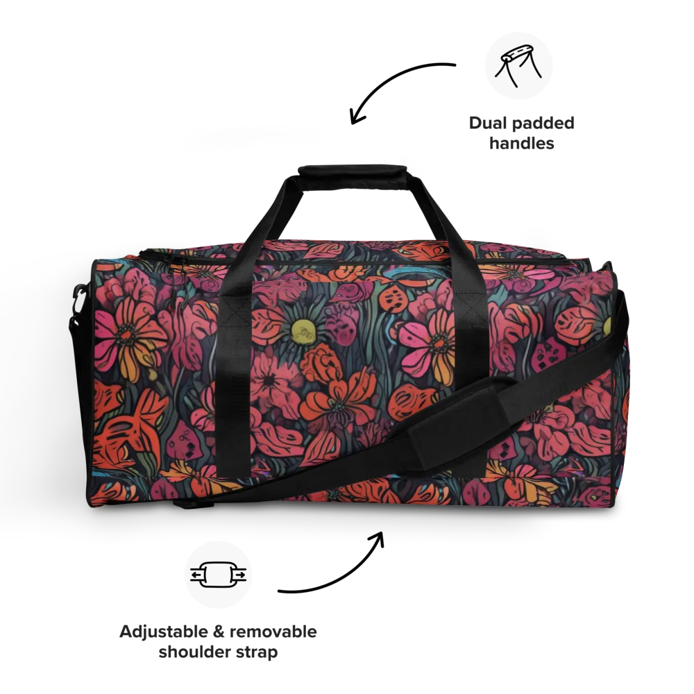 Coral Bloom on Duffle Bag — Front