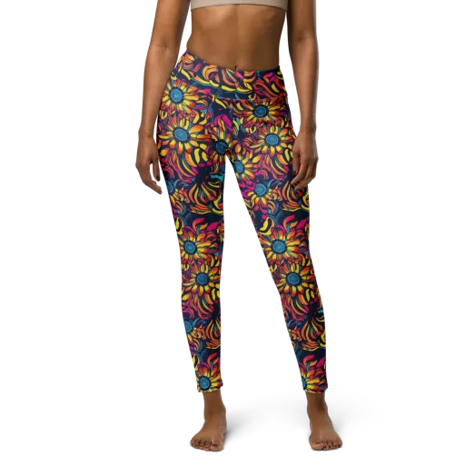 Flame Petals on a Yoga Leggings