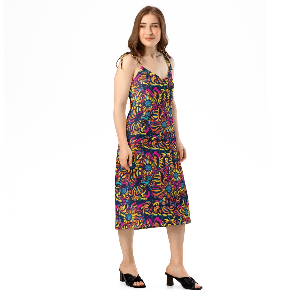 Flame Petals on Slip Dress — Right Front