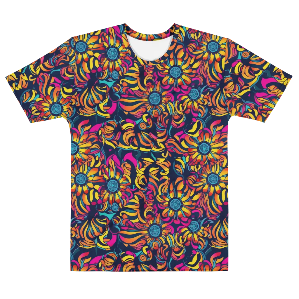 Flame Petals on Men's Cotton Crew Neck T-Shirt — Front