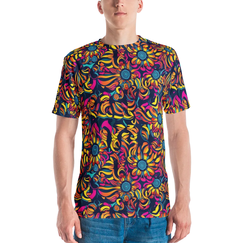 Flame Petals on Men's Crew Neck T-Shirt — Front