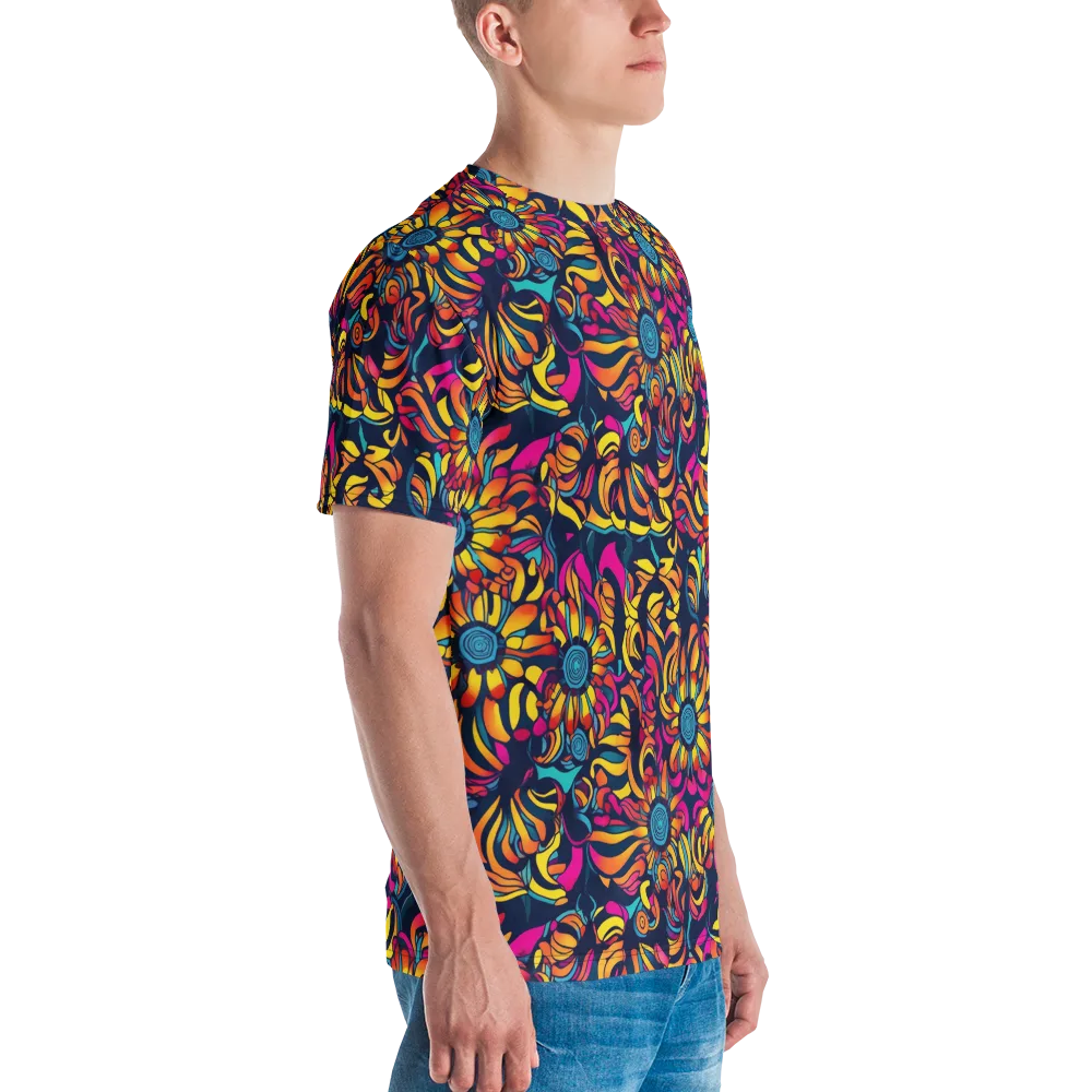 Flame Petals on Men's Crew Neck T-Shirt — Right