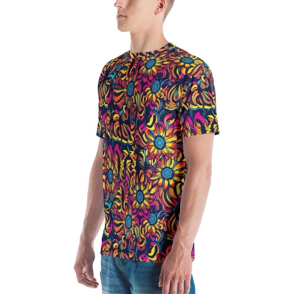 Flame Petals on Men's Crew Neck T-Shirt — Left