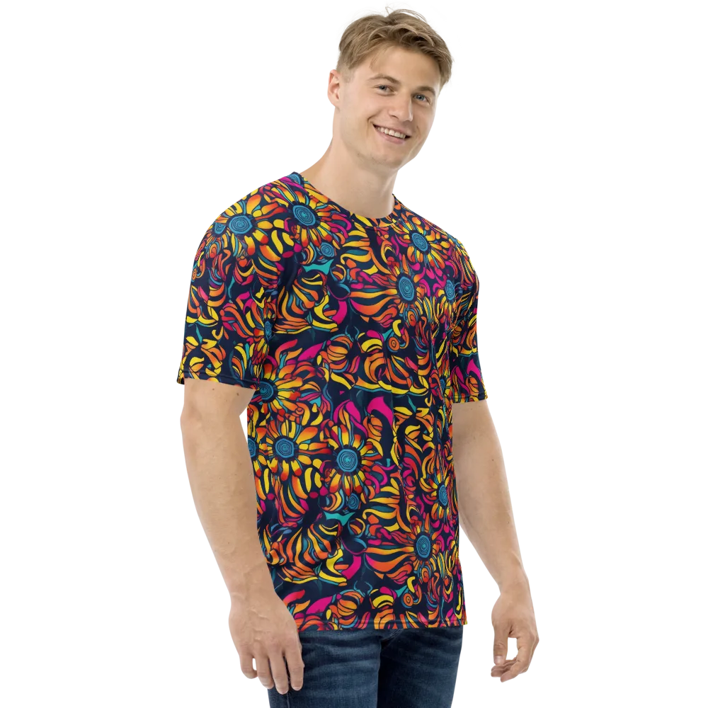 Flame Petals on Men's Crew Neck T-Shirt — Right