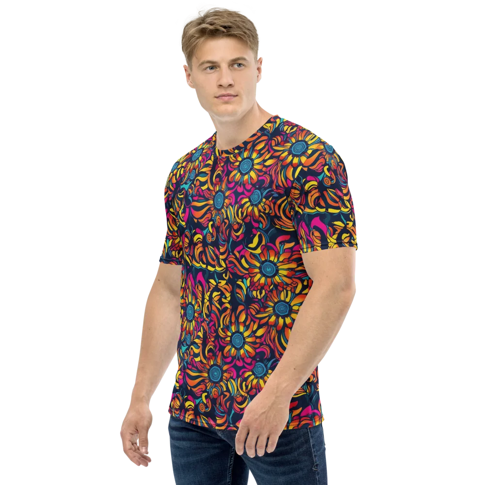 Flame Petals on Men's Crew Neck T-Shirt — Left