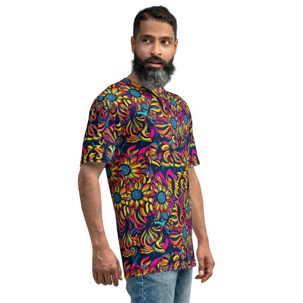Flame Petals on Men's Crew Neck T-Shirt — Right
