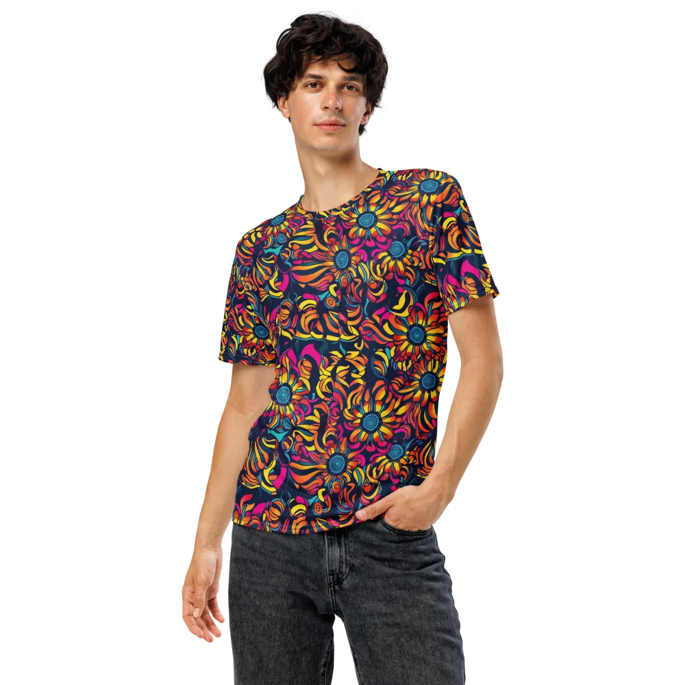 Flame Petals on Men's Crew Neck T-Shirt — Front