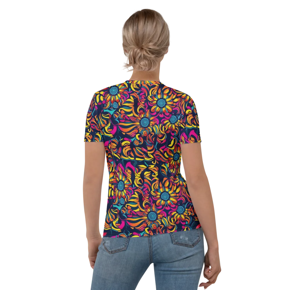 Flame Petals on Women's Crew Neck T-Shirt — Back
