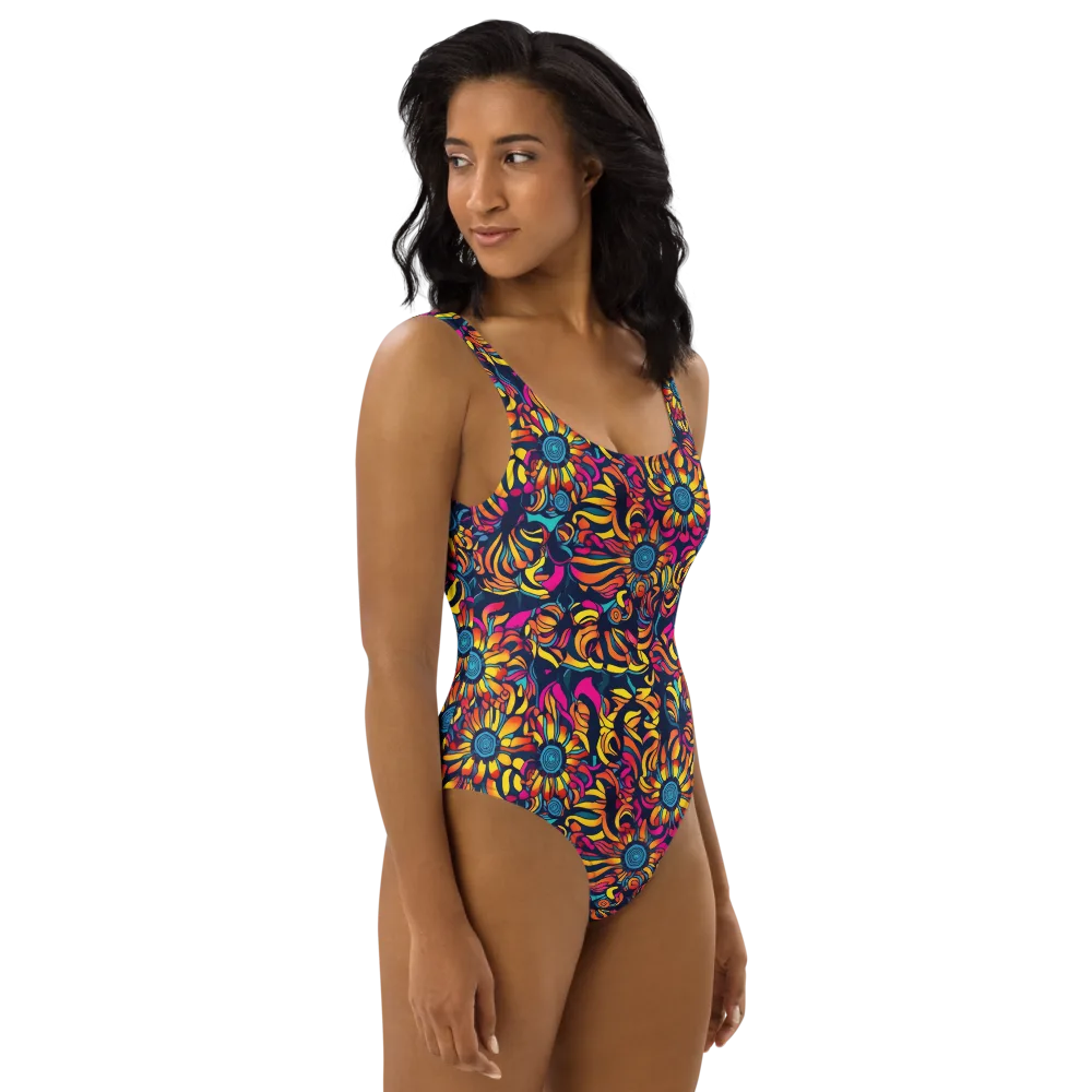 Flame Petals on One-Piece Swimsuit — Right