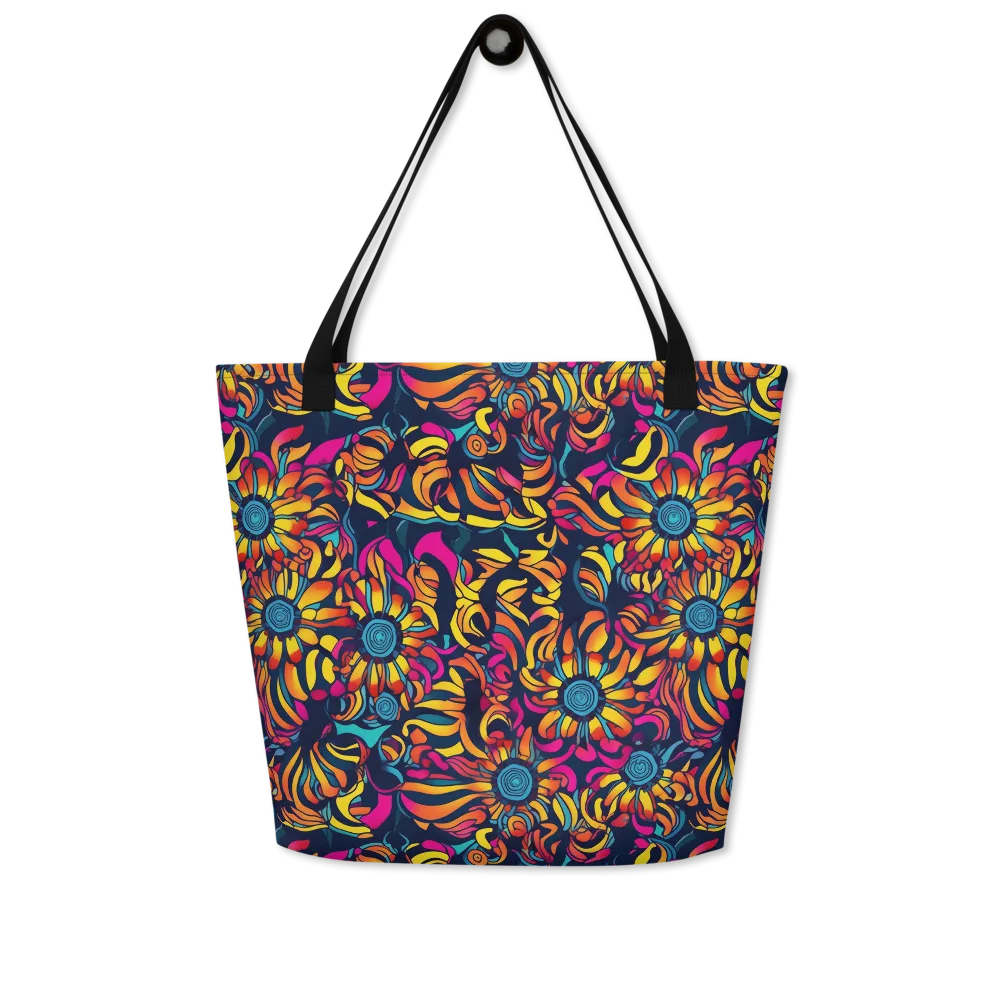 Flame Petals on Large Tote Bag W/ Pocket — Front