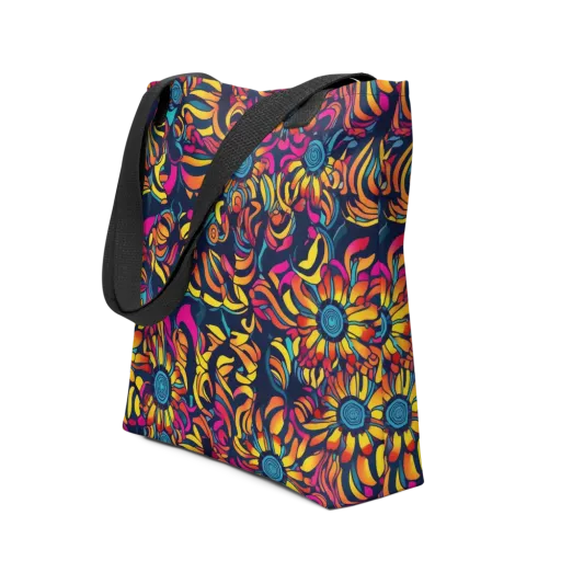 Flame Petals on a Tote Bag