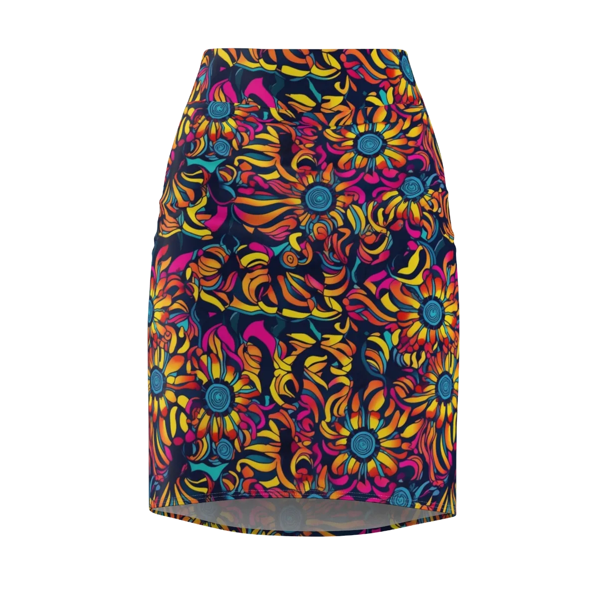 Flame Petals on Pencil Skirt — Front