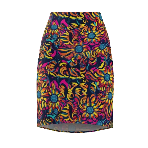 Flame Petals on a Pencil Skirt