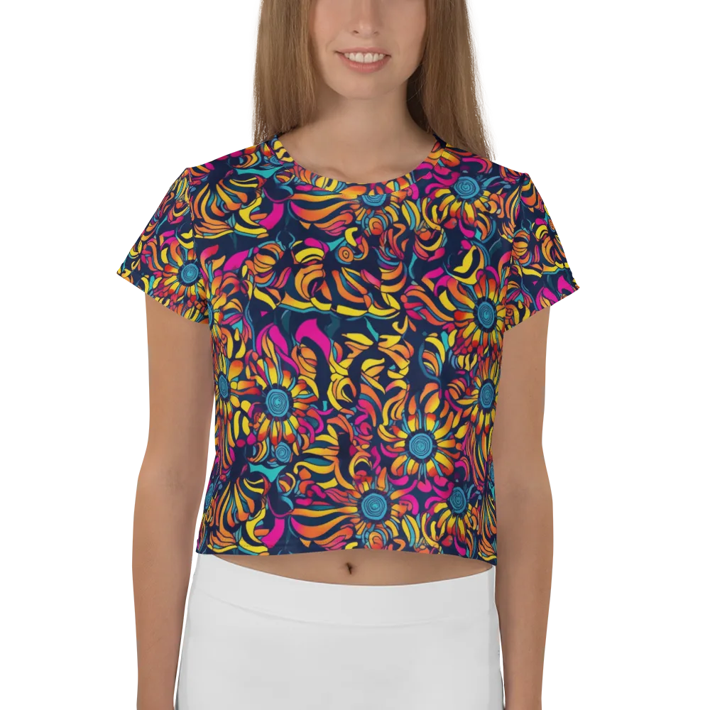Flame Petals on Crop Tee — Front