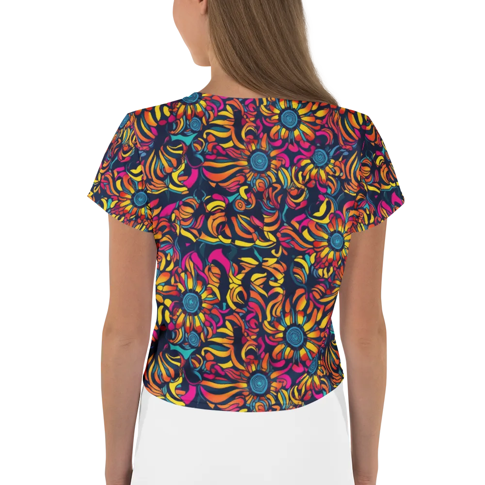 Flame Petals on Crop Tee — Back