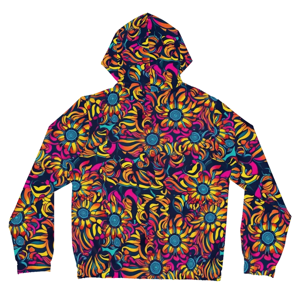 Flame Petals on Women's Full-Zip Hoodie — Back