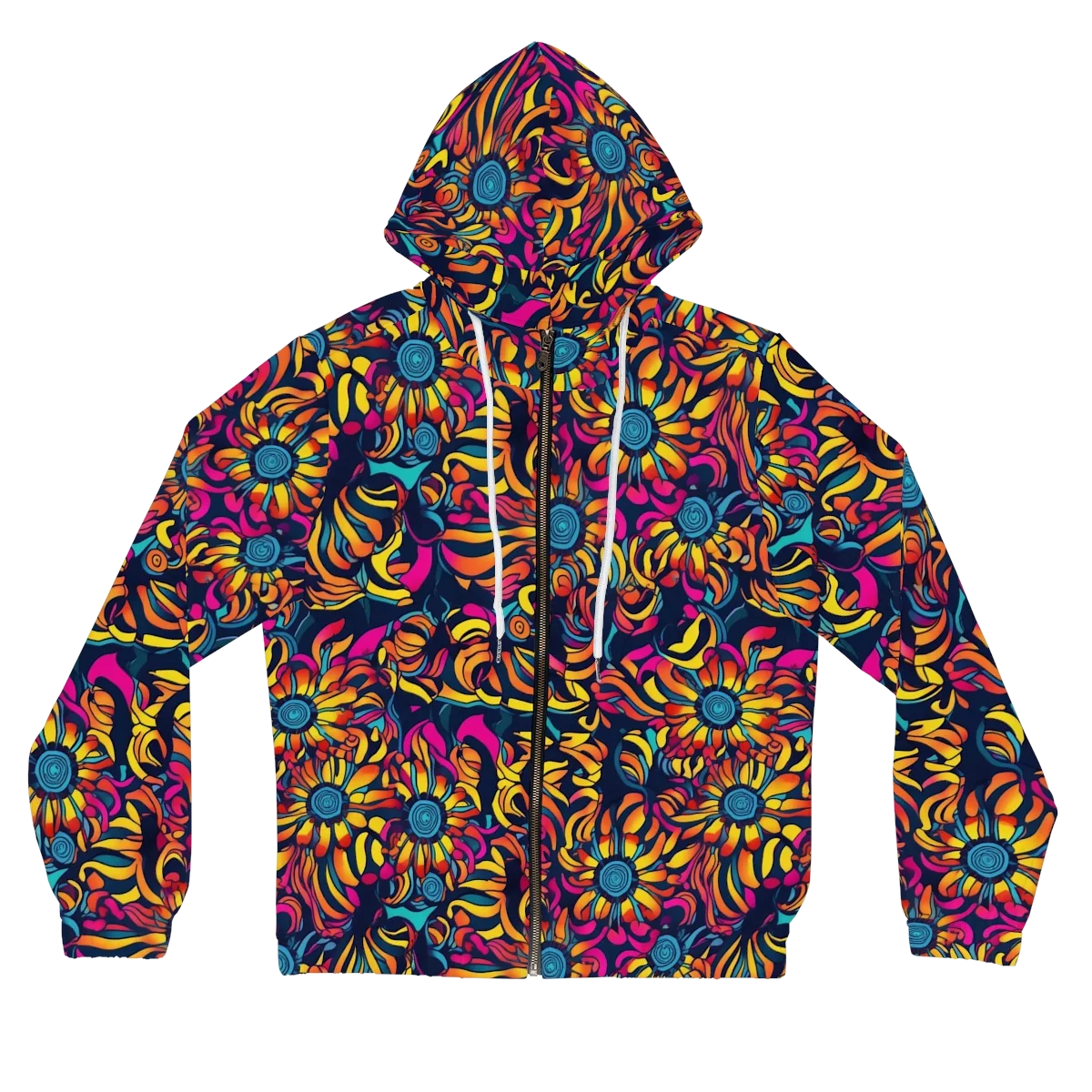 Flame Petals on Women's Full-Zip Hoodie — Front