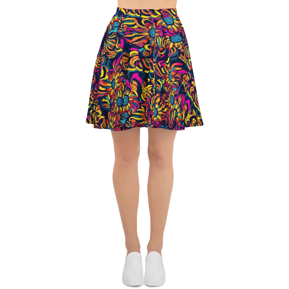 Flame Petals on Skater Skirt — Front
