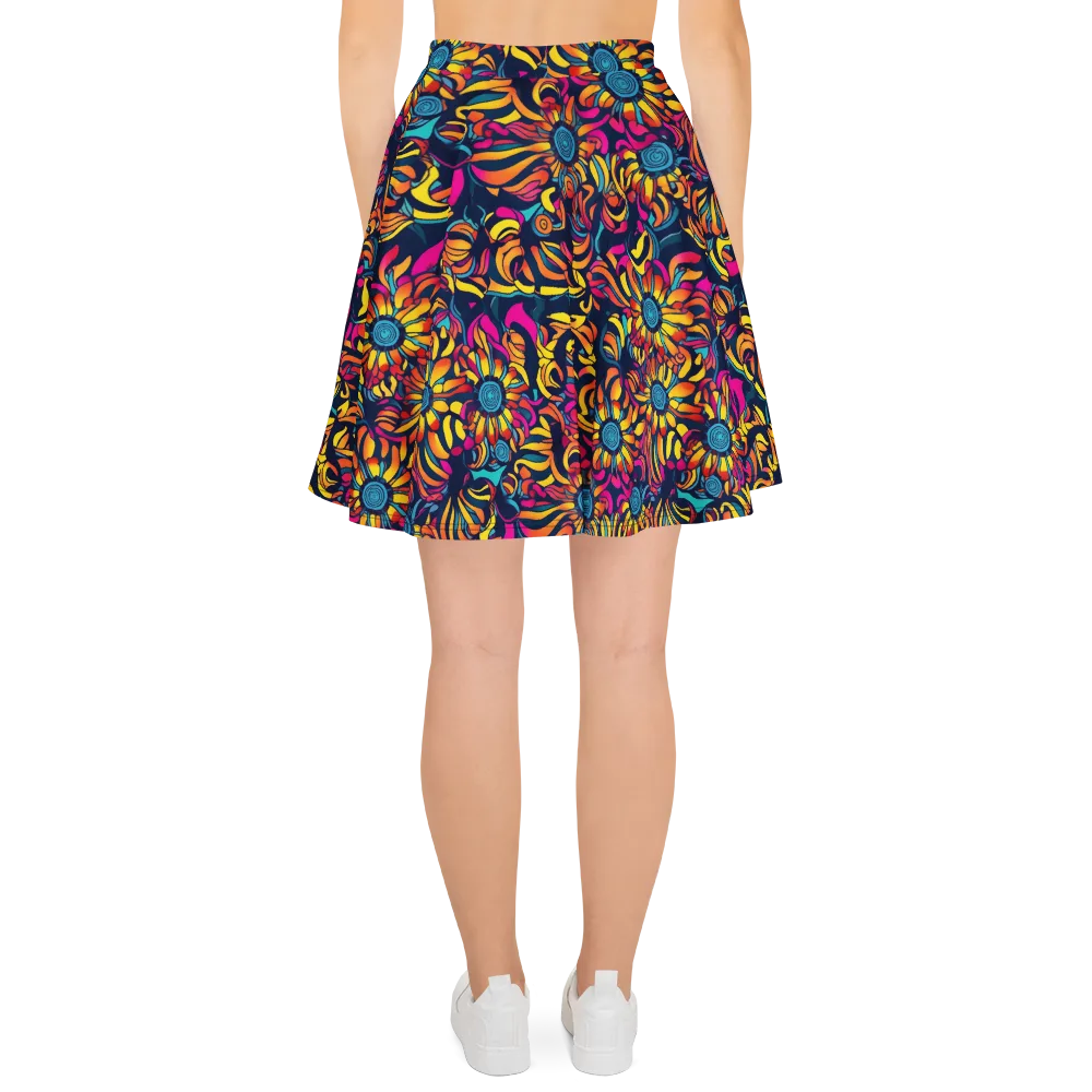 Flame Petals on Skater Skirt — Back
