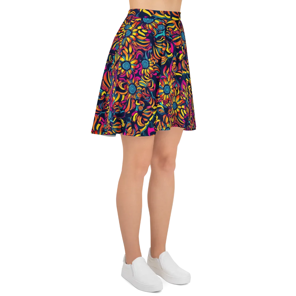 Flame Petals on Skater Skirt — Right