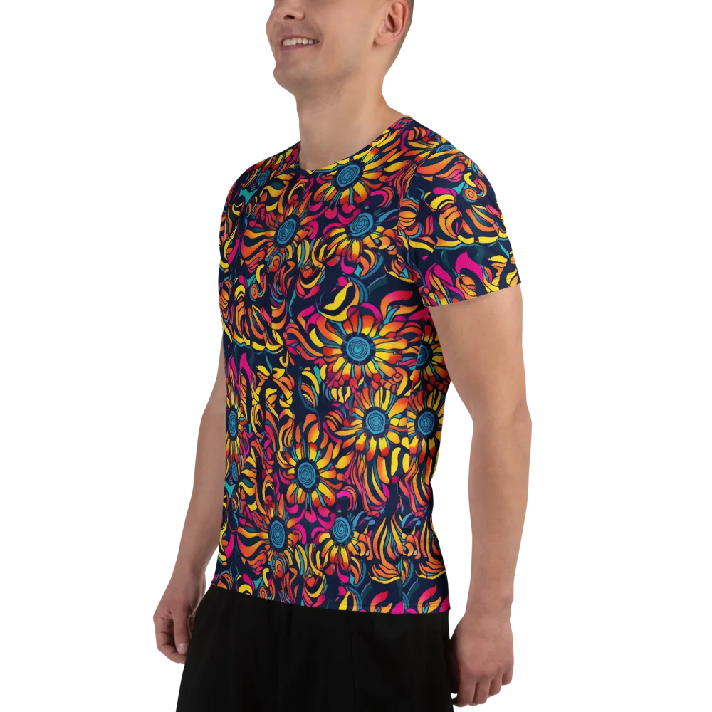 Flame Petals on Men's Athletic T-Shirt — Left