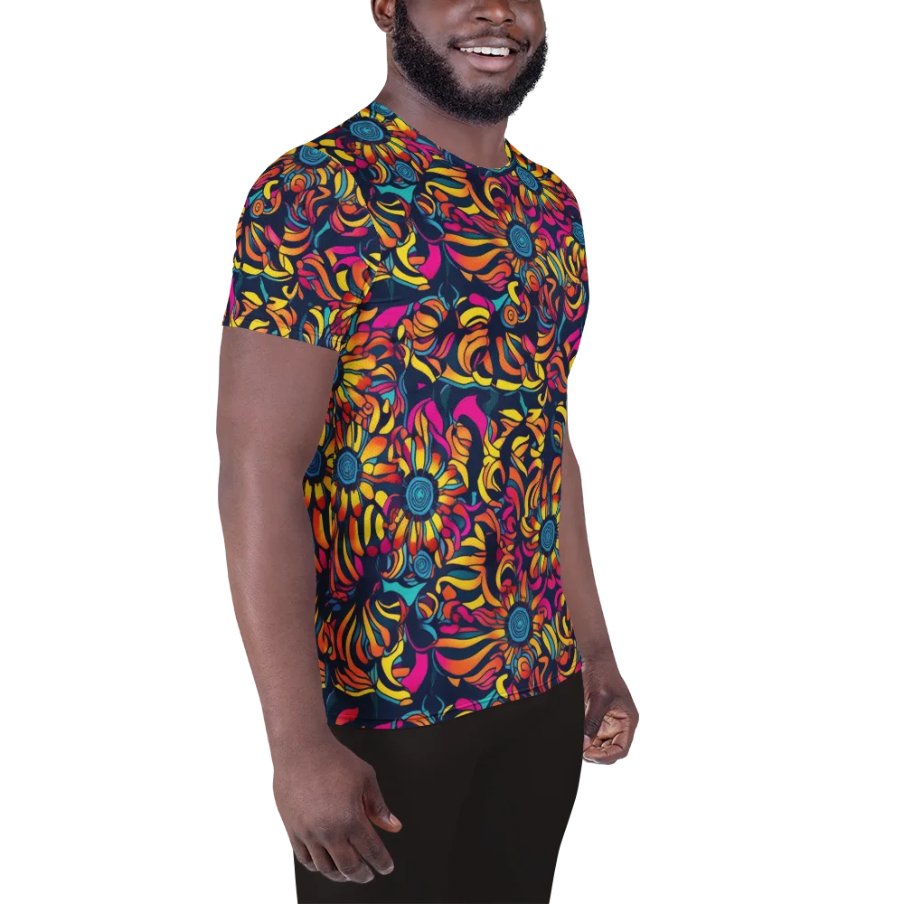 Flame Petals on Men's Athletic T-Shirt — Right