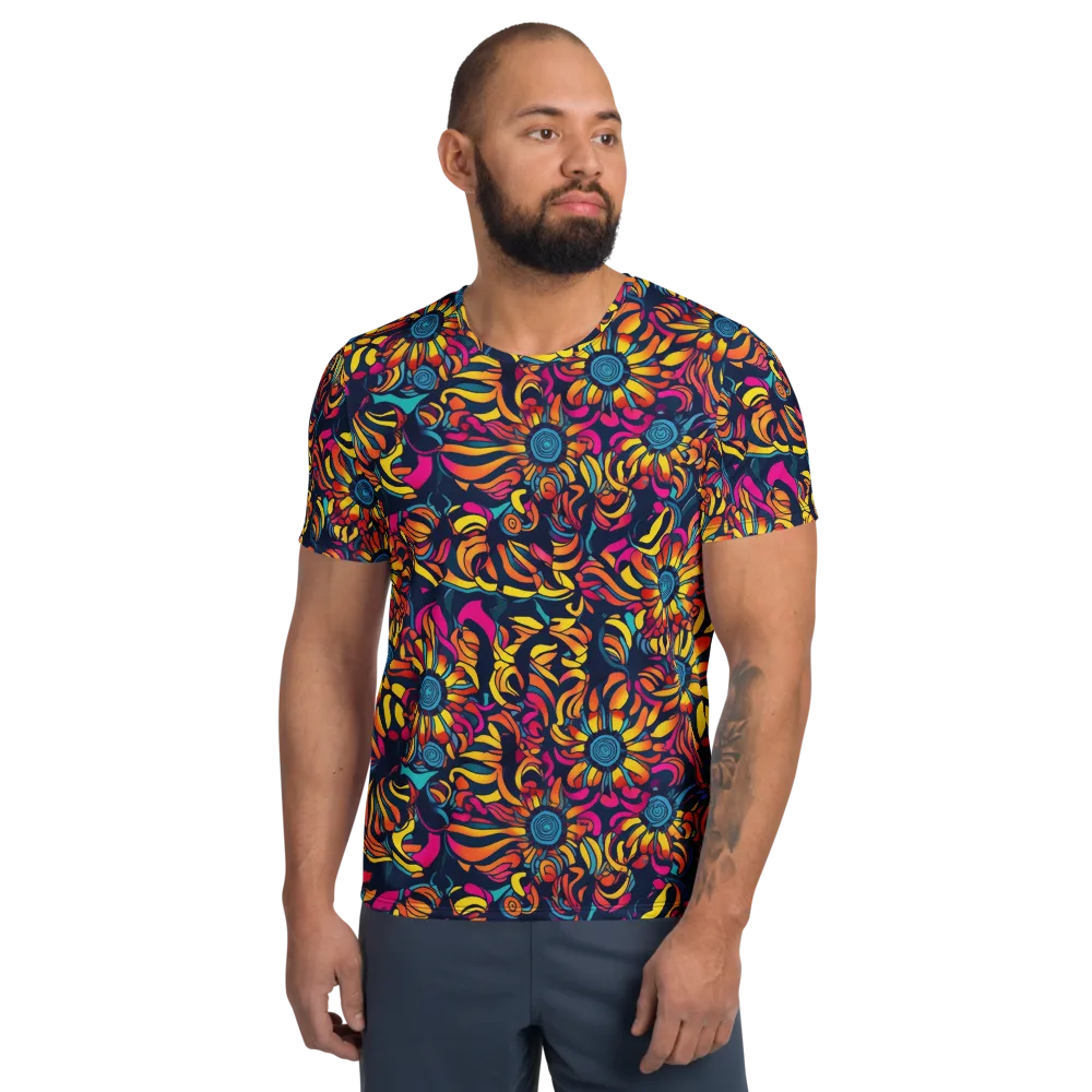 Flame Petals on Men's Athletic T-Shirt — Front