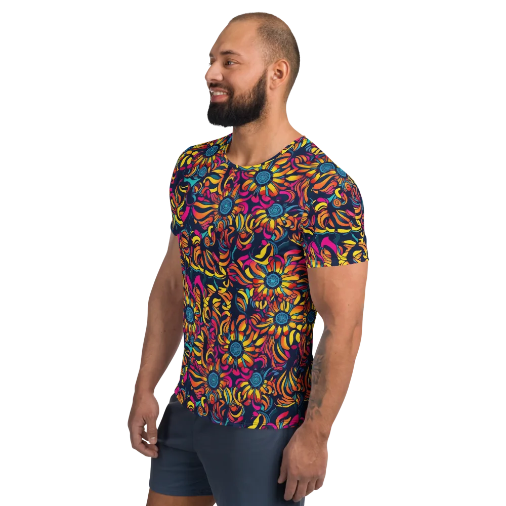 Flame Petals on Men's Athletic T-Shirt — Left