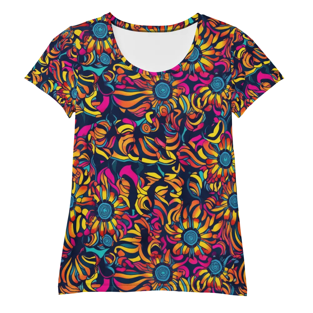 Flame Petals on Women's Athletic T-Shirt — Front