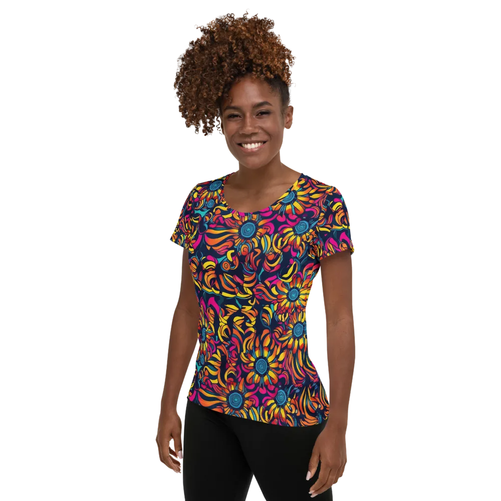 Flame Petals on Women's Athletic T-Shirt — Left
